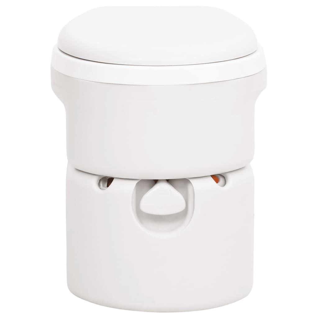 Tragbare Campingtoilette, Mobile Camping-Toilette mit 24 L Fäkalientank und 17 L Frischwassertank, aus robustem HDPE & PP, mit Kolbenpumpe und Füllstandsanzeige, Weiß