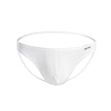 MuscleMate Hot Men's Thong G-String Comfort Underwear Jockstrap Men's Hot Undie (M, White)