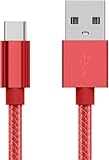KP TECHNOLOGY Charger For Nothing CMF Buds 2 / CMF Buds 2 Pro/CMF Buds 2a / CMF Buds 2 Plus - Nylon Braided Charging Cable, USB C to USB A Charging Cable (RED, 1M) - Image 2
