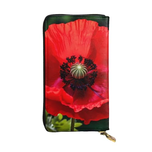 Portefeuille en cuir coquelicot résistant pour organiser toutes vos cartes