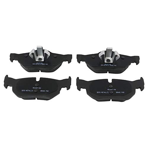 Image of TRQ Rear Brake Pad and Rotor Set Semi Metallic Compatible with 2013-2014 BMW X1