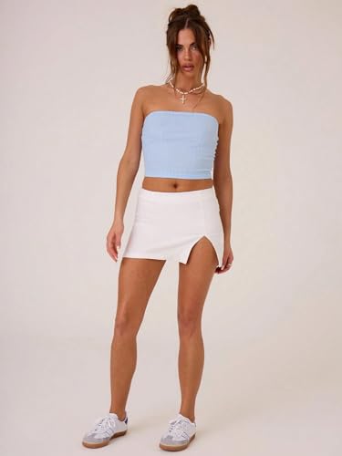 Slit Low Waist Mini Skirt Elegant Casual Cute Vacation 2025 Fashion Skirts for Women3