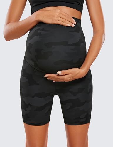 Image of CRZ YOGA Maternity Biker Shorts 6 inch | Butterluxe, Extremely Soft, Gentle Compression, Yoga, Super High Rise, U-shaped Belly, Pregnancy and Postpartum