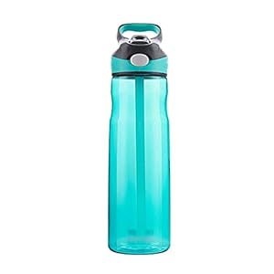 Waterfles waterflessen met strosportfles waterfles één klik open voor camping wandelen reizen outdoor activiteiten fles (kleur: blauw)