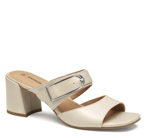 Johnston & Murphy Women’s Everly Buckle Slide Sandals, 2.5” Slip On Heels for Women, Women’s Heeled Sandals