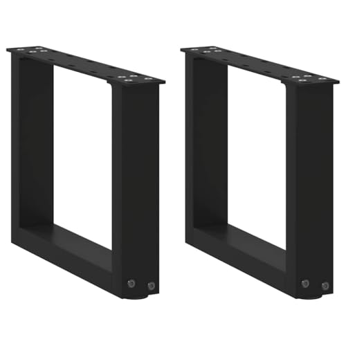 Pieds de table basse en U acier noir 30 cm pour table d'appoint et salon - 2