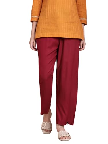Image of TWIN BIRDS Women Viscose Kurti Pants | Straight Fit Ethnic Daily Trousers