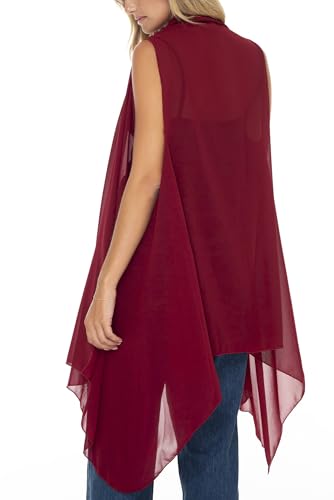 Back From Bali Womens Sleeveless Kimono Duster Sheer Chiffon Boho Cardigan Vest2