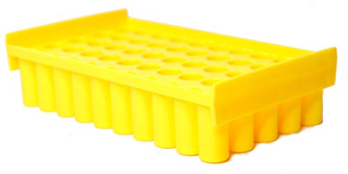 Labworld Test tube stand holder 50 holes for 12mm tubes yell...