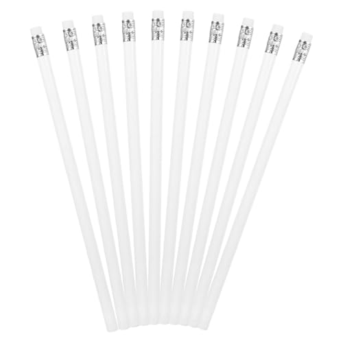 Lápices carpintero Kichvoe 10 unidades blanco con borrador miniatura 1
