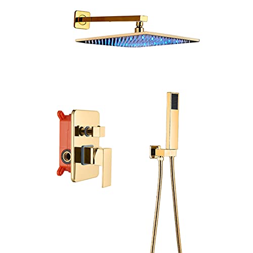 Ensemble de robinets de douche dorés de 16 pouces avec finitions de luxe