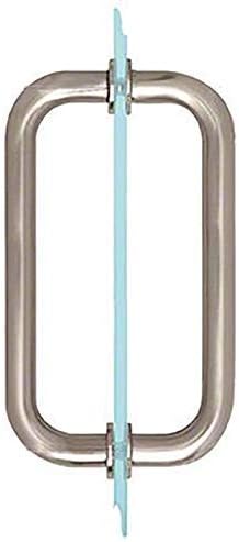 Dynasty Hardware 8" Back to Back Tubular Shower Door Pull for Frameless Shower Doors, Satin Nickel, with Trim Washers