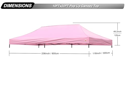 Image of ABCCANOPY Replacement Canopy Top for Pop Up Canopy Tent 10x20 Pink