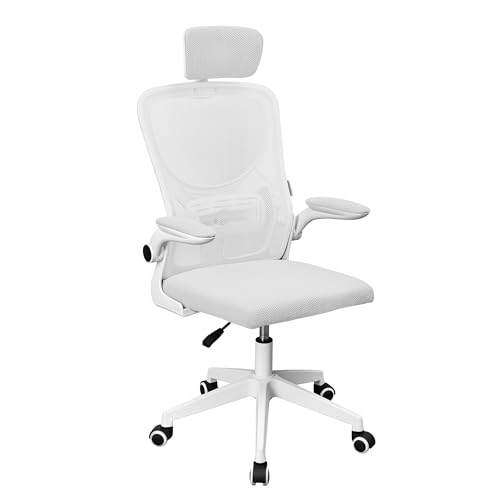 Mars Gaming MGC-ERGOPLUS, Silla Ergonómica Profesional, Soporte Lumbar Dinámico Adaptable, Malla Transpirable, Altura Regulable entre 115-125cm, Reposabrazos Plegables, Reposacabezas Ajustable, Blanco