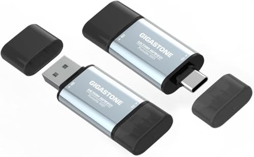 Amazon | GIGASTONE Duo Go USB-A+C 1TB (2パック) 外付けSSD 500MB/s