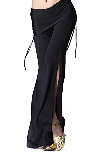 Women's Belly Dance Slit Pants Milk Silk2