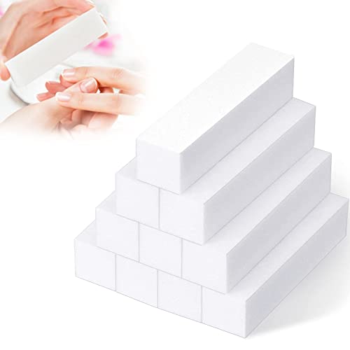 10 Blocs Tampon à poncer ongles Bloc Polissoir Nail Art Tips Tool, lime de polissage professionnelle pour poncer les ongles en acrylique ou gel naturel