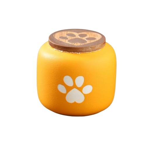 セラミックペット灰収納ボックス 180/500ml かわいい火葬骨壷 犬猫灰用 複数色(-Yellow-180ml)