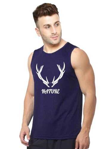 Image of Men's Sleeveless T-Shirt - 100% Pure Cotton, Nature Print - Comfortable Breathable Gym Tank Top