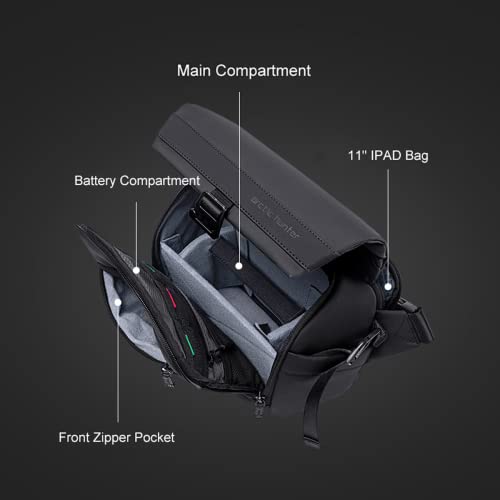 Image of Arctic Hunter Camera Sling Bag for DSLR Cameras and Lens, Shockproof Water Resistant Crossbody Camera Bag with Tripod Holder and iPad Pocket, for Men and Women, Grey