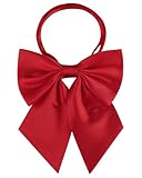 AWAYTR Ladies Adjustable Pre tied Bowtie - Solid Color Bow Ties for Women (Wine red