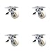 Nylon Swivel Caster w/Main. Free Bearings Set of 4 w/4" x 2" White Wheels - Includes 4 Swivel w/Total Lock Brakes - 3200 lbs Total Capacity - Service Caster Brand