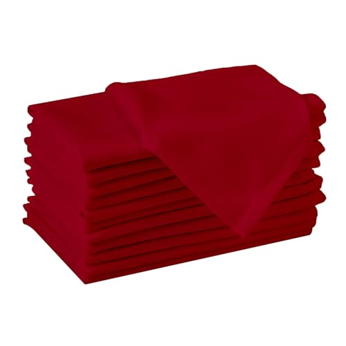 Image of 100% Cotton Dinner Napkins 12x12 Inch, Soft & Durable, Reusable Cloth Napkins for Dining, Events, and Everyday Use (Burgundy, Set of 25 (12x12))