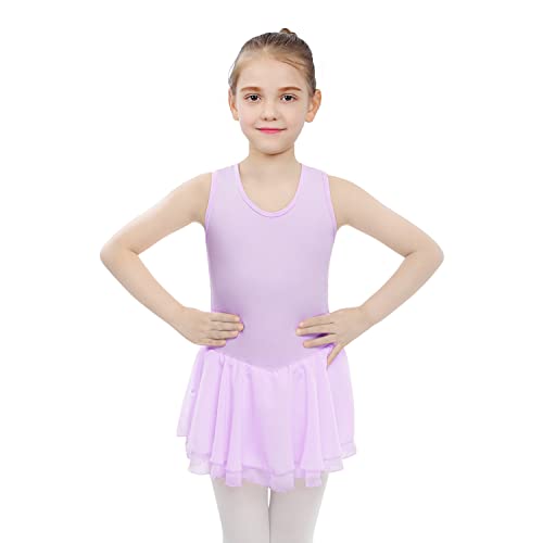 HiDance Girls Ballet Leotards with Skirt, Hollow Back Sleeveless Dance Ballet Leotard Dress2