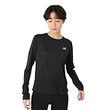 [ニューバランス] レディース 長袖Tシャツ ドライ Athletics ロングスリーブTシャツ (WT41256) 速乾 BKH(ブラックヘザー)