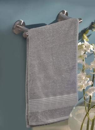 Image of Global Home 100% Cotton Bath Towel II 500 GSM II Lt Grey II 140 X 70 cm - 2pc Set for Gym, Kitchen, Home, Bathroom or Spa, Wash Basin, Hotel