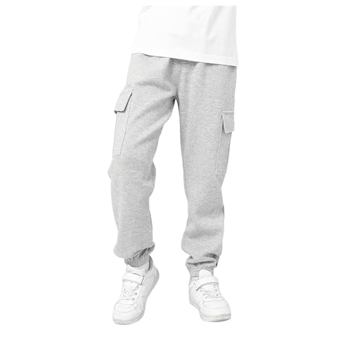 Cargo Sweatpants for Boys Girls Kids Unisex Baggy Jogger Pants Elastic Waist Fall Sweat Pants with Multi Pockets