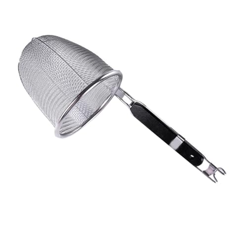 ifundom Filtro de Café de Acero Inoxidable Mango de Madera, Colador de Malla Fino Reutilizable para Tamizar y Escurrir, Apto para Cocina y Filtrado de Café, Fácil de Limpiar y Duradero