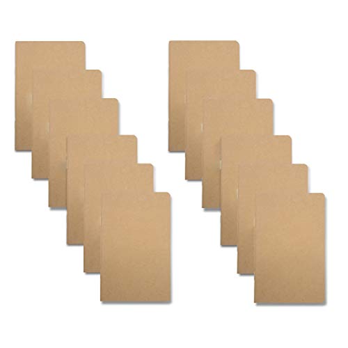 yansanido 12 pcs 55 inch x 35 inch brown cover pocket notebook 32 sheets 64 pages 8 mm ruled pages 70 gsm paper linedpack of 12 brown