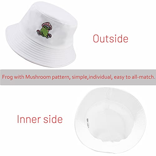 Image of Cotton Bucket Hat for Women Men Summer Travel Sun Beach Bucket Cap, Unisex Outdoor Fisherman Hat