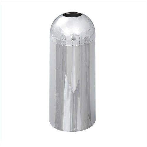 Reflections 15 Gallon Dome Receptacle with Open Top in Chrome