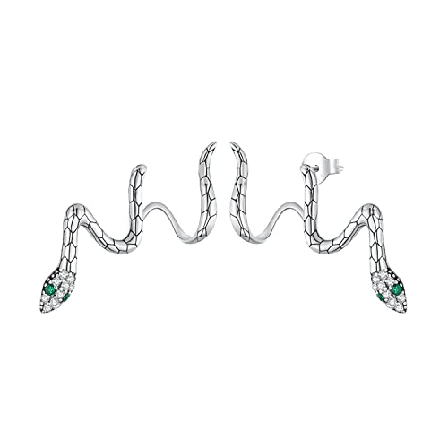 Boucles d'oreilles Serpent en Argent Sterling 925 pour femme avec motif animalier