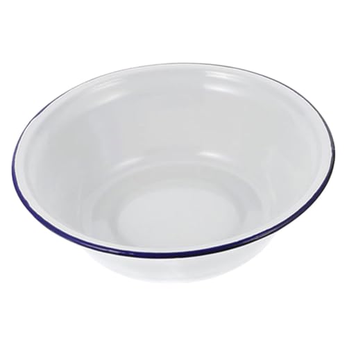 LIFKOME Plato Para Pastel Esmaltado Redondo Fuente Profunda Vintage Para y Hornear Tartas Cuenco Esmaltado Para Horno Para Cocinar