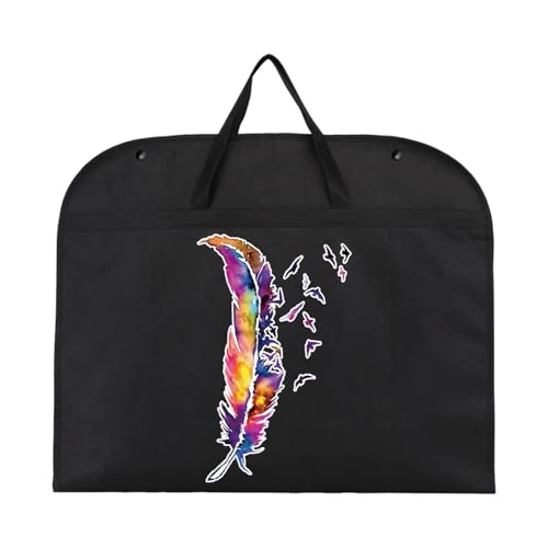 Funda Traje Hombre Fundas for ropa y vestido de traje, bolsa almacenamiento for abrigos boda, bolsas for con estampado plumas, organizadores colgantes(Style17)
