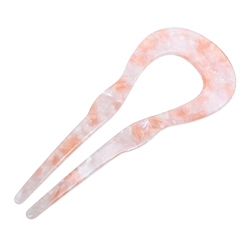 Homoyoyo Forcina per Chioma a Forma di U in Acetato Color Pesca 29 Cm, Bastoncino per Chioma da Donna per Feste, Matrimoni e Uso Quotidiano, Forcella Cinese Elegante e Multifunzione