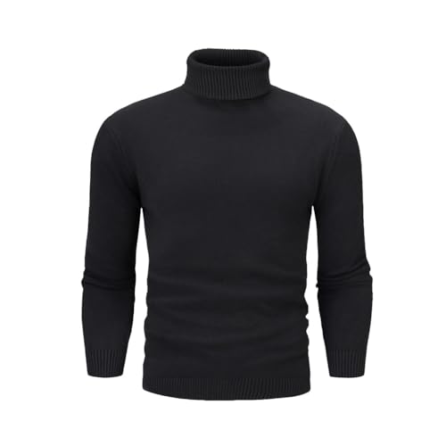 Men's Pullover Sweaters Long Sleeve High Collar Classic Loose Comfortable Casual Pullovers2