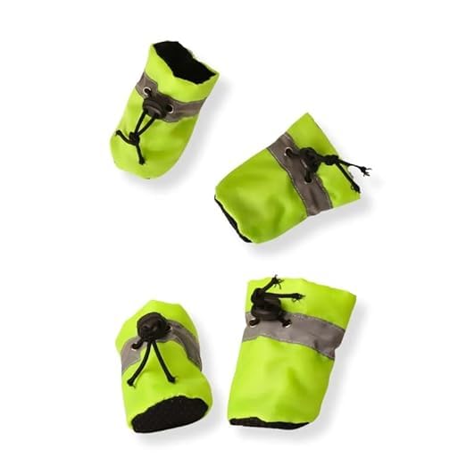 Image of 100% Polyester Warm Comfortable Water Resistance Pet Boots /Shoes for Dogs & Cats (Neon Green, Large)