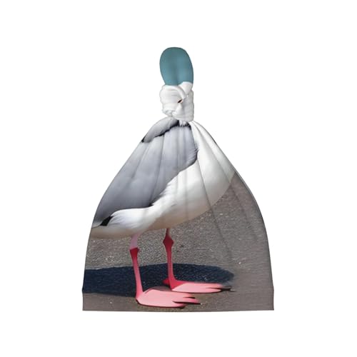 Newborn Baby Hat, Cute Seagull Print Soft Top Knot Beanie Cap, Cute Baby Headwear for 0-6 Months Black