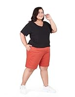 CUPID Women Plus Size Plain Comfortable Barmunda/Shorts for Sports, Yoga, Daily Use Gym, Night Wear, Casual Wear for Ladies_Tangy Orange_5XL