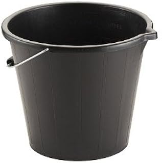 10 x Black Builders Bucket Plastic 3 Gallon 1...,