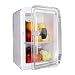 15L Automóvil Bar Refrigerador con Puerta Transparente, 12V DC / 220V AC Mini Nevera Pequeña Portátil con 5-65℃ Enfriamiento y calentamiento, Verduras, Frutas, Snacks, Bebidas
