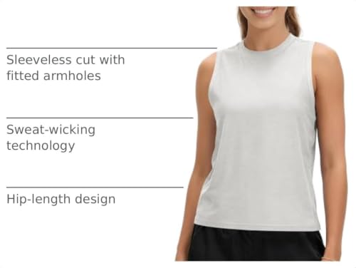 Image of ODODOS Women's Performance Tank Ultra Soft odSTRATUM Tech Sleeveless Tee Shirts High Crew Neck Pullover Top
