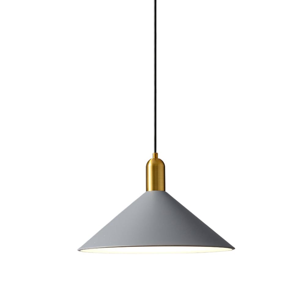 Suspension industrielle en fer rétro avec abat-jour conique gris durable