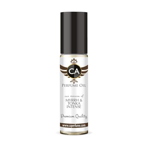 CA Perfume Impression of Myrrh &amp; Tonka Intense Unisex Fragrance Oil Amber Scent Long Lasting Perfumes for Women &amp; Men Travel Size TSA Ready Mini Parfum Body Oil Roll-on 0.33 Fl Oz 10ml