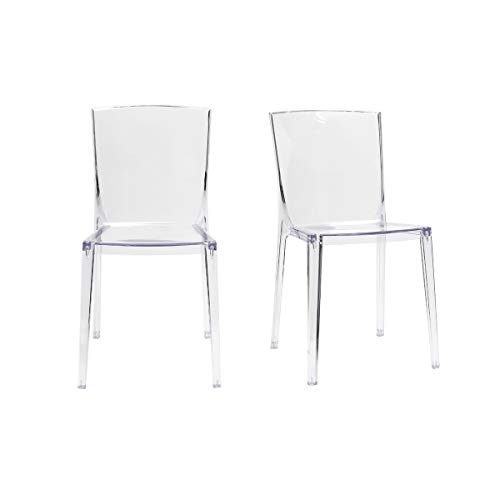 Miliboo Chaises Design Transparentes empilables intérieur - extérieur (Lot de 2) Island