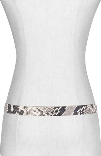 Vince Women's 1 Inch Flat Snake Print Belt with Metal Loop3